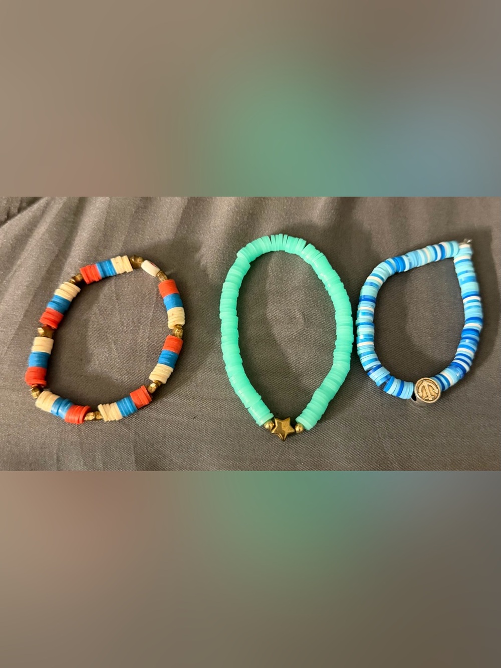 Kids Beaded Stretch Bracelet - Green